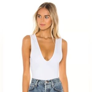 Free People Keep It Sleek Bodysuit White Size Large NWT